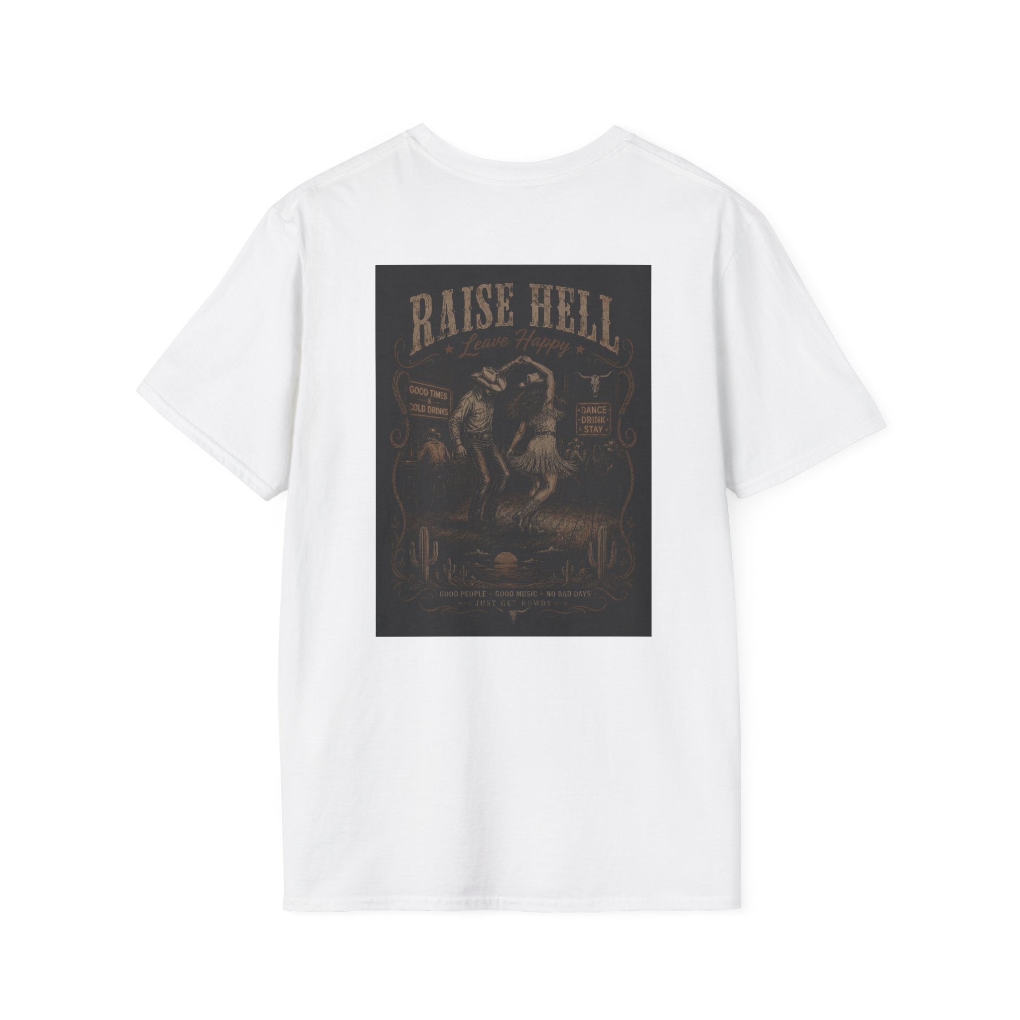 Just Get Rowdy / Raise Hell Graphic T-Shirt — Vintage Cowboy Western Party Tee