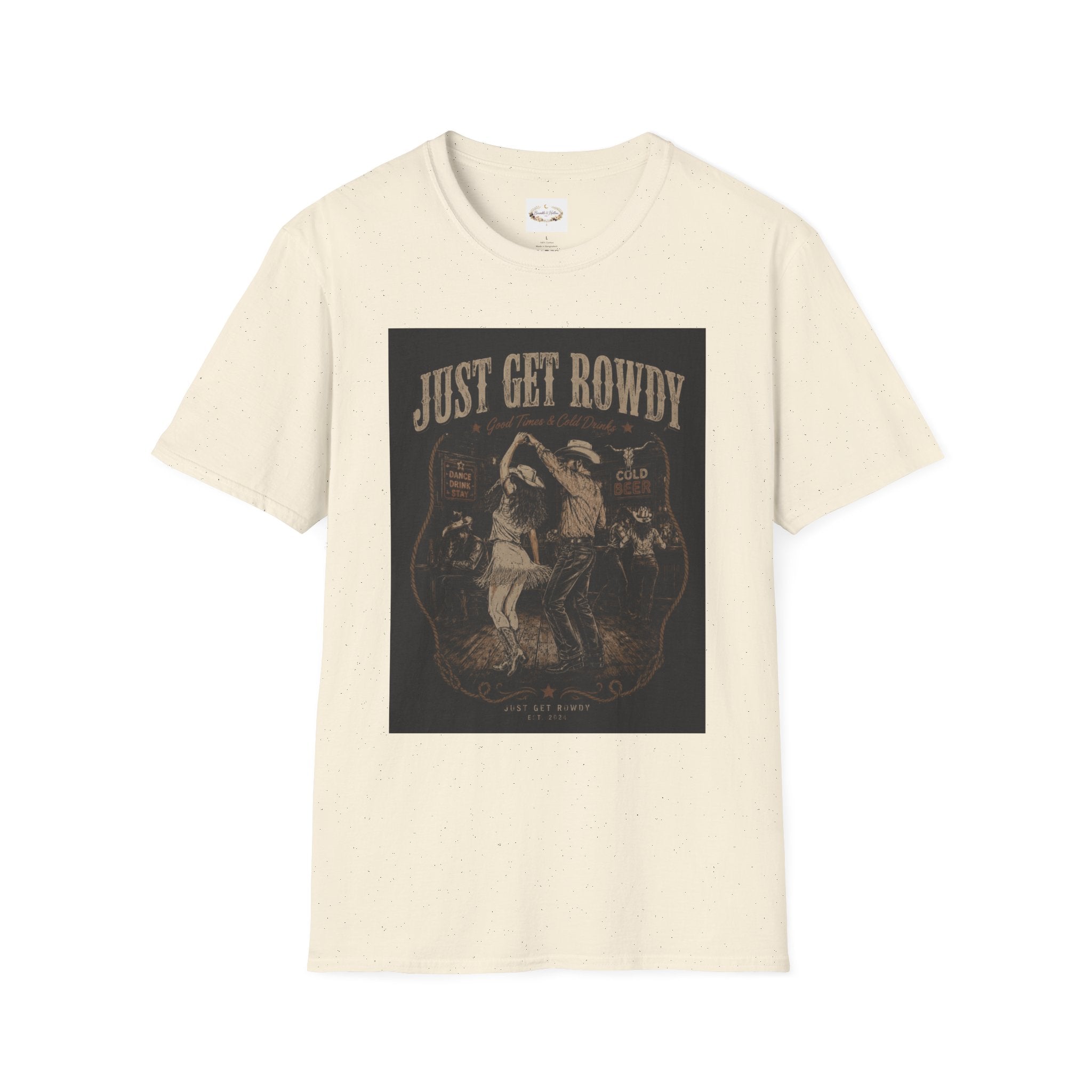 Just Get Rowdy / Raise Hell Graphic T-Shirt — Vintage Cowboy Western Party Tee