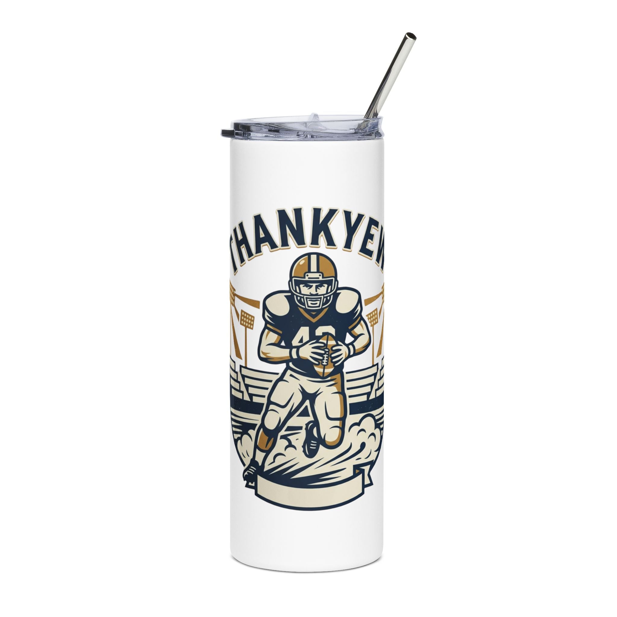 Thanksgiving Football Stainless Tumbler - 20oz Insulated Travel Cup