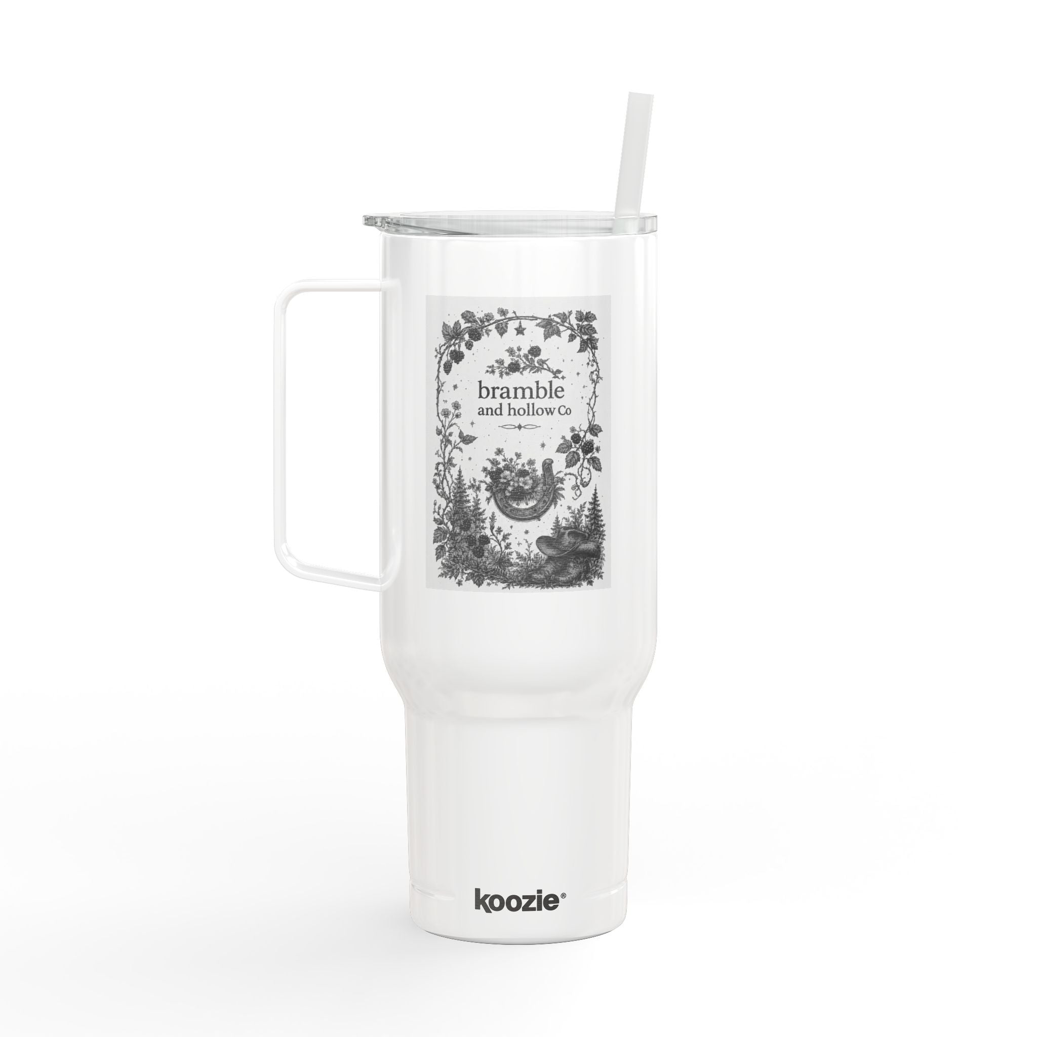 40oz Engraved Insulated Tumbler with Lid — Bramble & Bellflower Botanical Design
