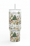 40oz Engraved Insulated Tumbler with Lid — Bramble & Bellflower Botanical Design